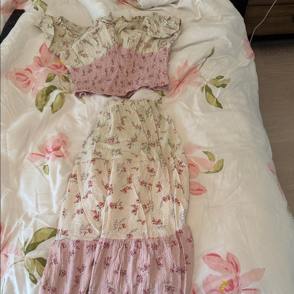 Sienna Sky Pink and Cream Floral Two-Piece Set